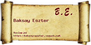 Baksay Eszter névjegykártya