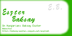 eszter baksay business card